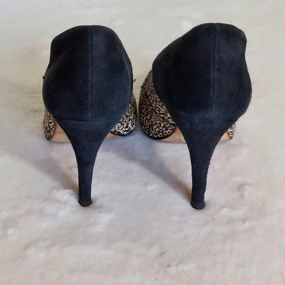 Madewell‎ Maddie Speckled Calf Hair Black Suede Pointed Toe Heels - Picture 11 of 13
